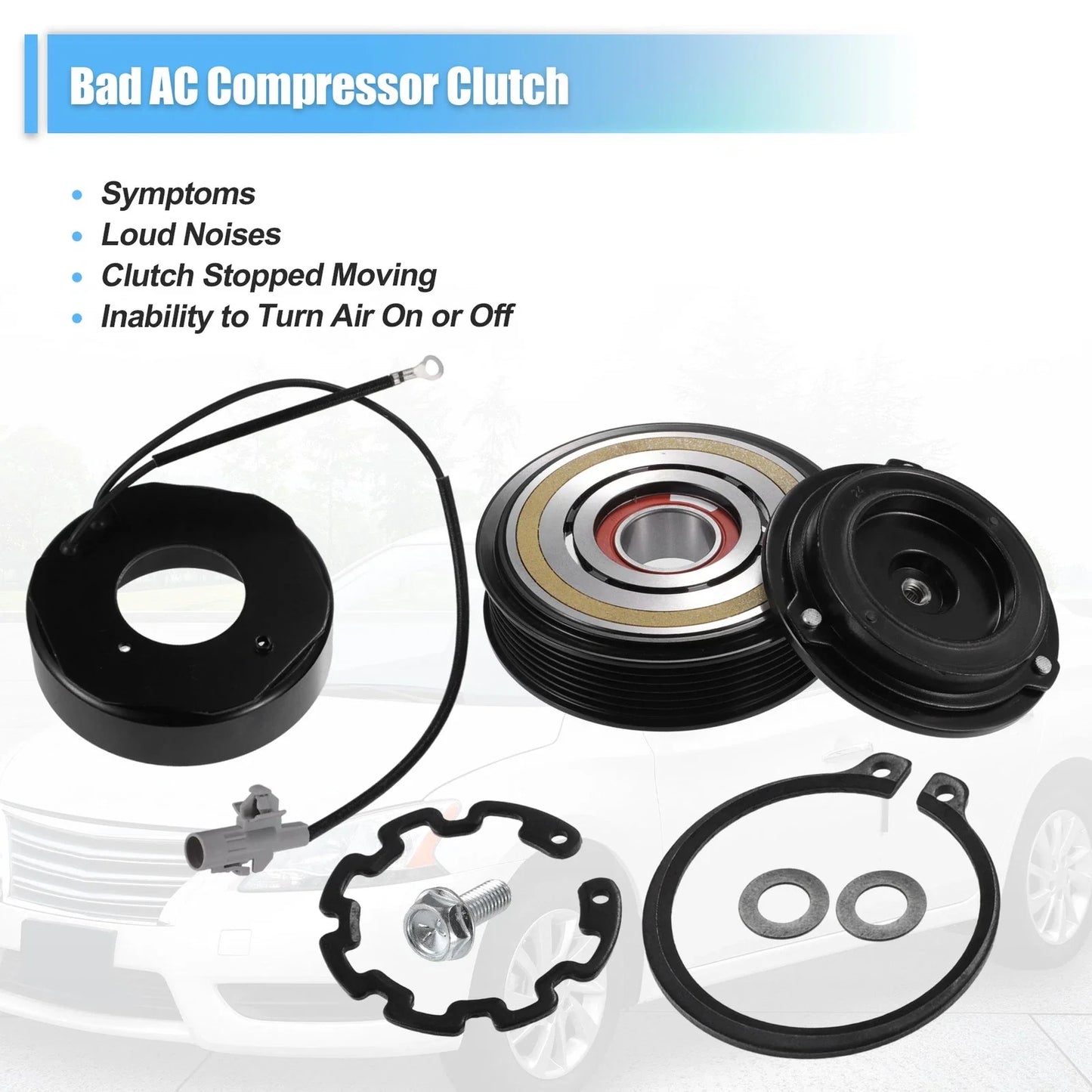 AC Compressor Clutch Kit for Toyota Sequoia 2001-2007 8 Cyl 4.7L