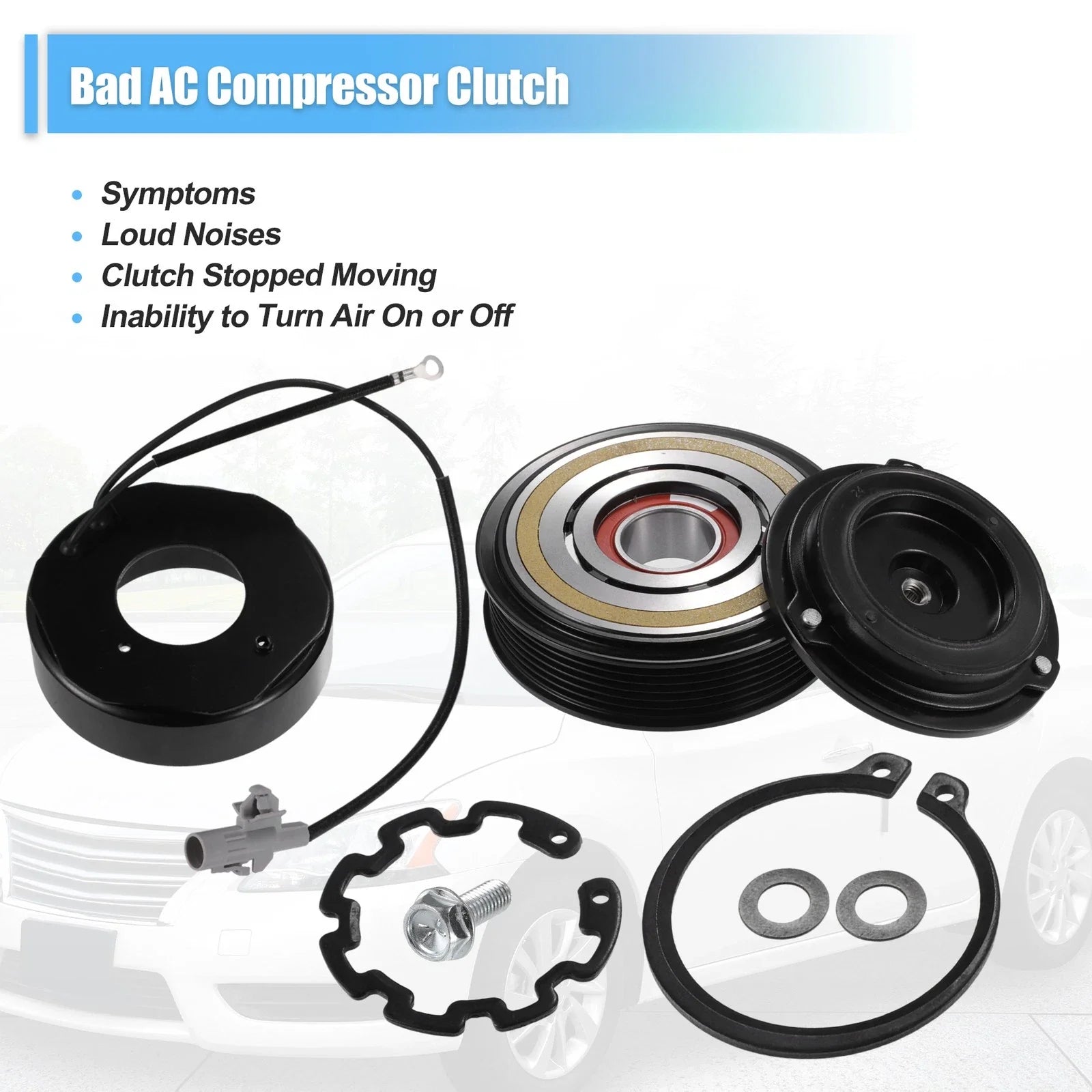 AC Compressor Clutch Kit for Toyota Sequoia 2001-2007 8 Cyl 4.7L