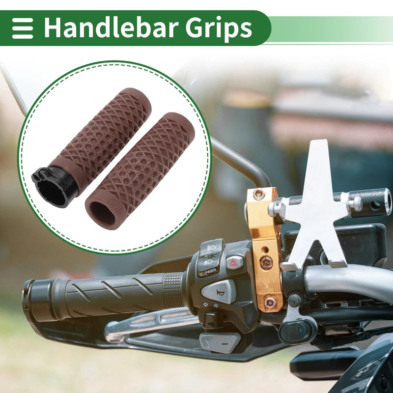 Motorcycle Handlebar Grips 25mm Hand Grips TPU Brown