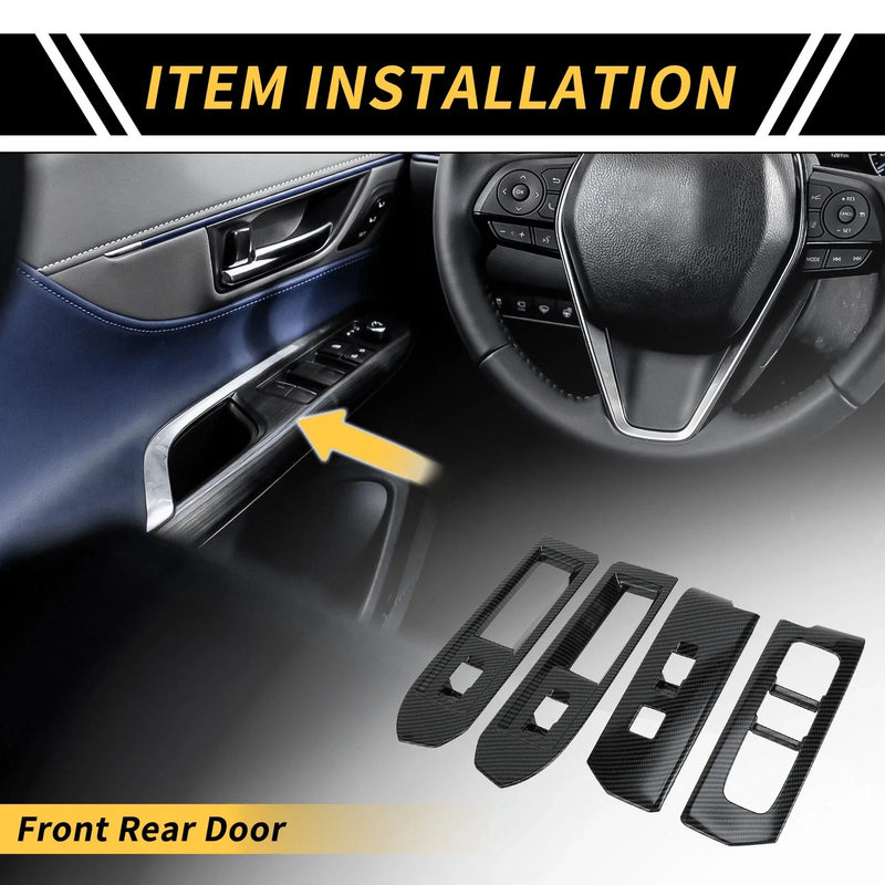 Toyota Tacoma Set Carbon Fiber Pattern Front Door Window Switch Trim (2024–2024)