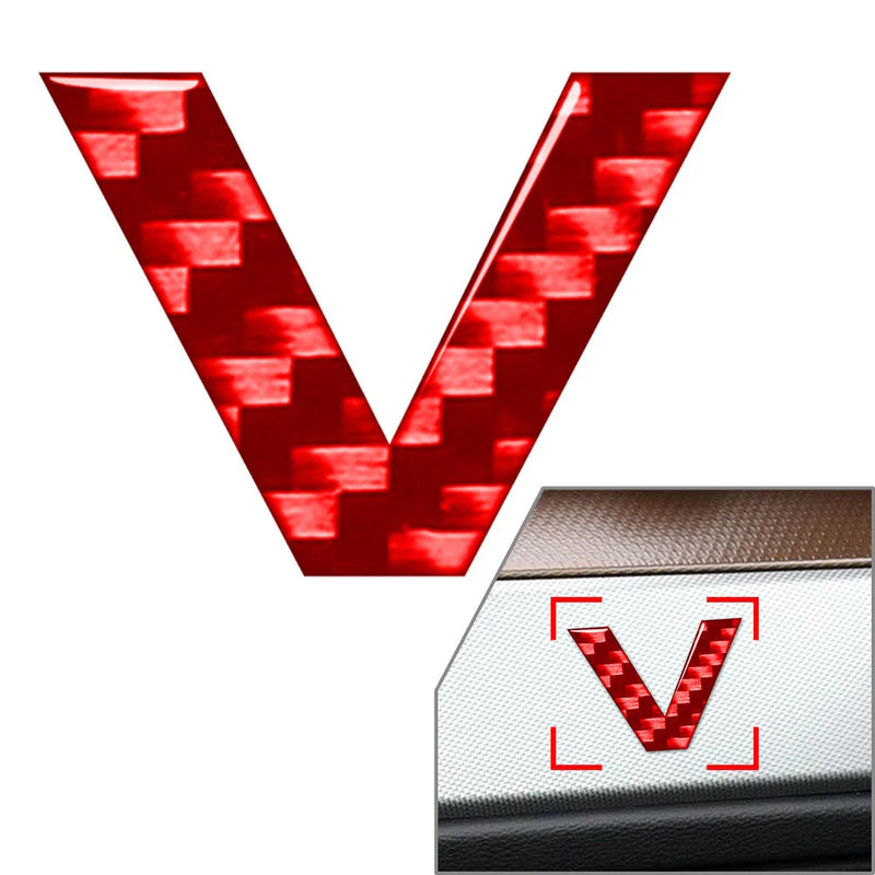 Car Badge Emblem - Window Door Wall Carbon Red Letter Decals