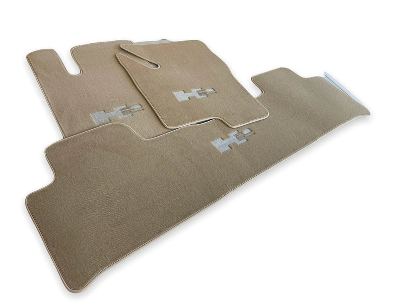 Hummer H2 with H2 Emblem Beige Tailored Floor Mats (2003-2009)