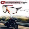 Motorcycle Riding Goggles Red Lens Black Red Frame Tri-Acetyl Cellulos PC