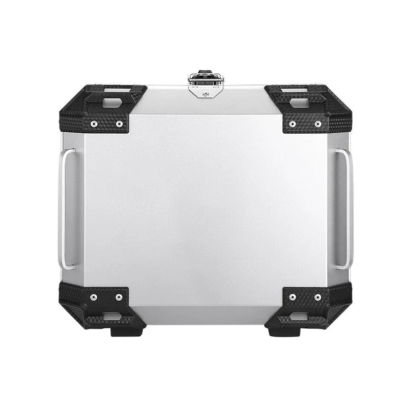 45L Waterproof Motorcycle Tail Box Scooter Trunk Silver Luggage Storage