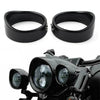 Harley FLHT FLHR 4.5" Black Passing Lights Lamp Trim Ring Bezel Visor Cover