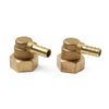 Pipe Connectors 2 x Brass Hose Barb Fitting Elbow 6mm x G1/2