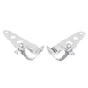 Cafe Racer Bobber Chopper Silver Fork Mount Headlight Brackets