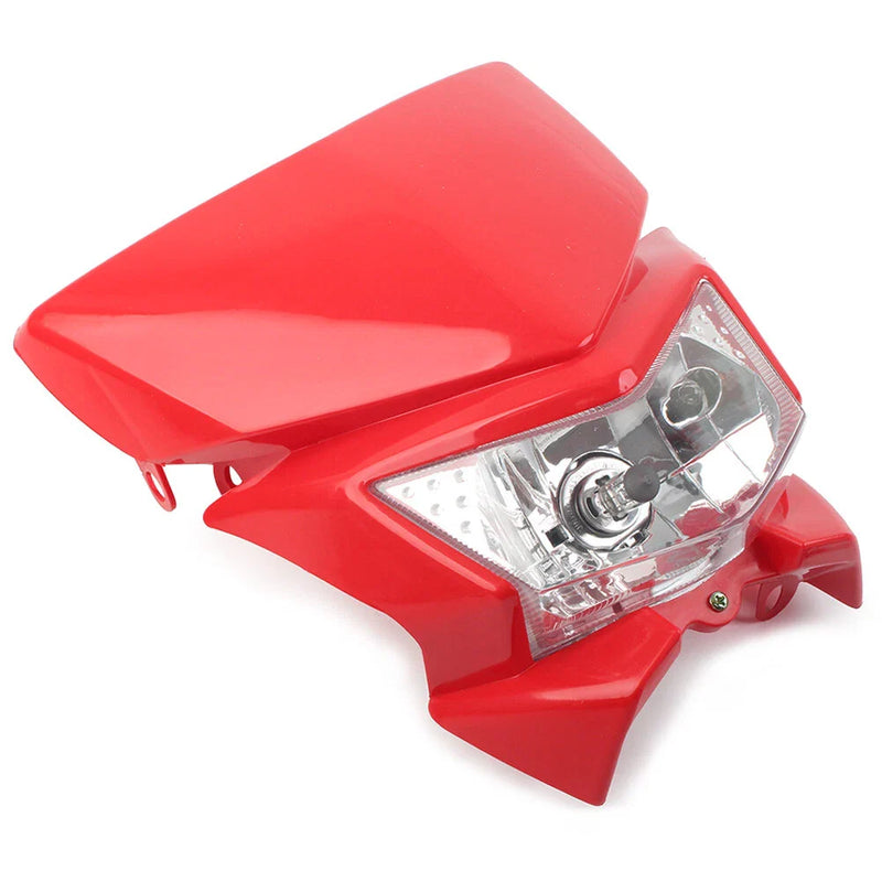 MX Enduro Dirt Trail Bike 250cc Red Headlight Lamp