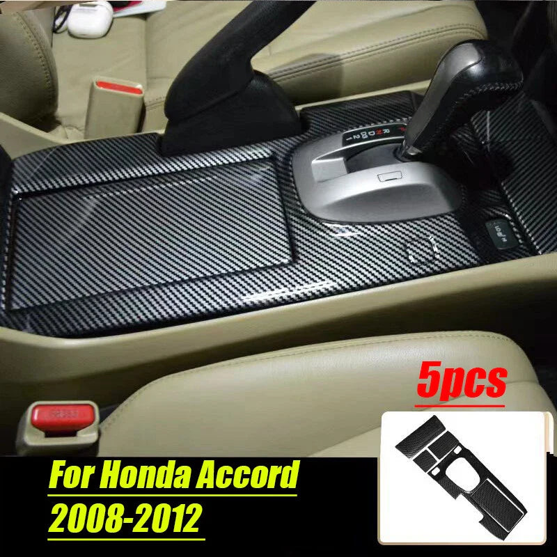Honda Accord Carbon Fiber Style Gear Shift Box Panel Covers (2008–2013)