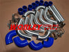QLD 2 x 51" Aluminum Universal Intercooler Turbo Piping & Blue Hose T-Clamps