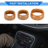 Dodge Challenger (2015-2019) - 3 Pcs AC Media Tune Switch Knob Cover Ring
