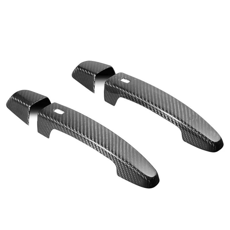 Pair Carbon Fiber Door Handle Switch Cover Trim fits Chevrolet Camaro 2016-2019