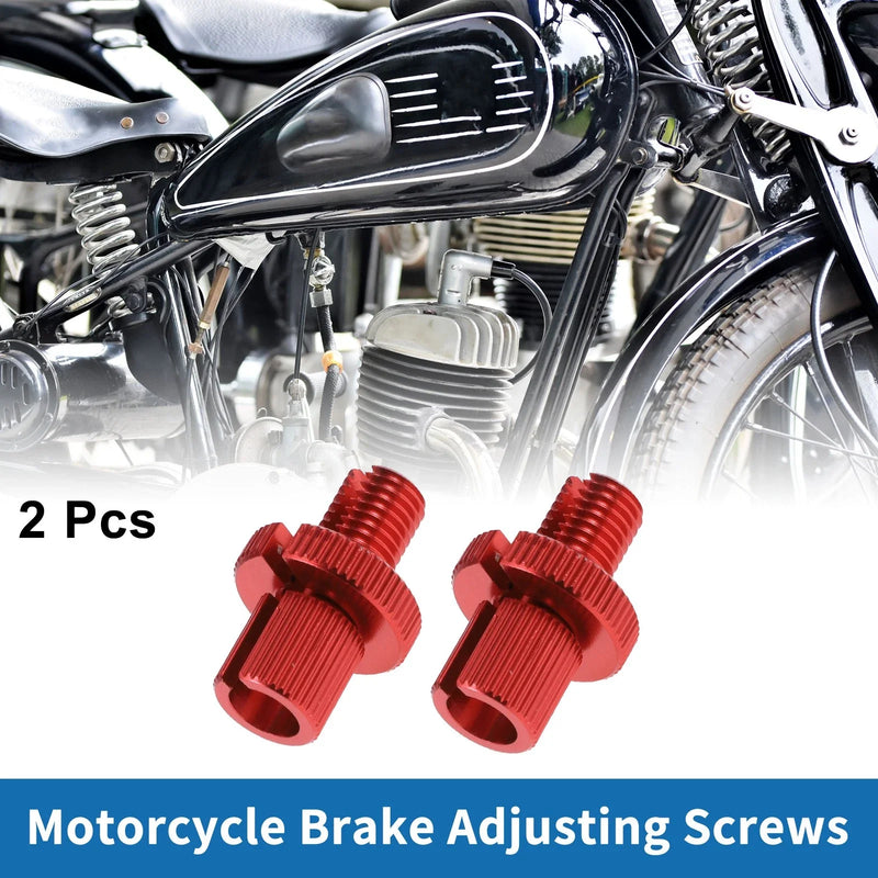 Motorcycle Brake Lever Barrel Adjusters Screws M10 Red 2 x