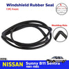 Windshield Rubber Front w Moulding Hole Fits Nissan Sentra Sunny B11 4D 1981-85