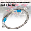 Motorcycle 60cm Stainless Steel Braided Brake Oil Hose Pipe Line Kit