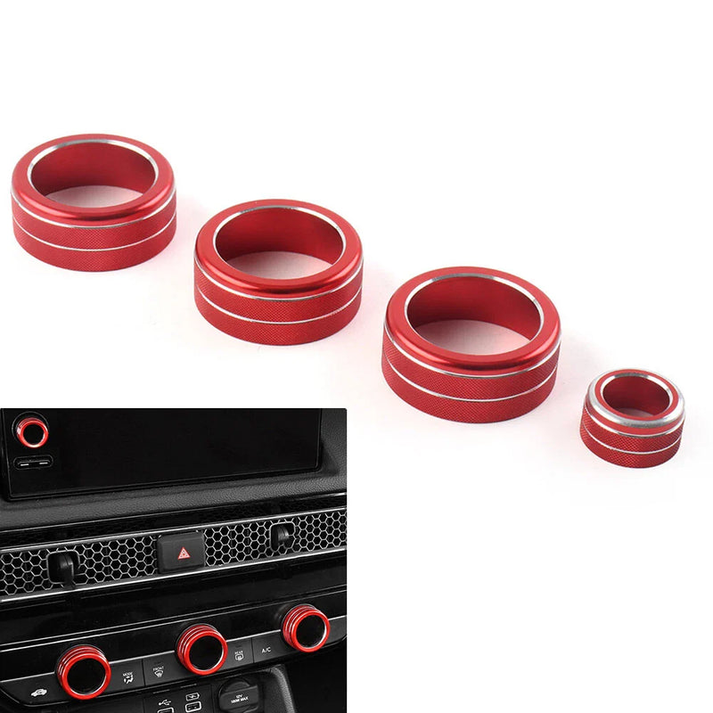 Honda Civic 11th Gen CR-V 2022+ 4 x AC Climate Control Knob Ring Covers