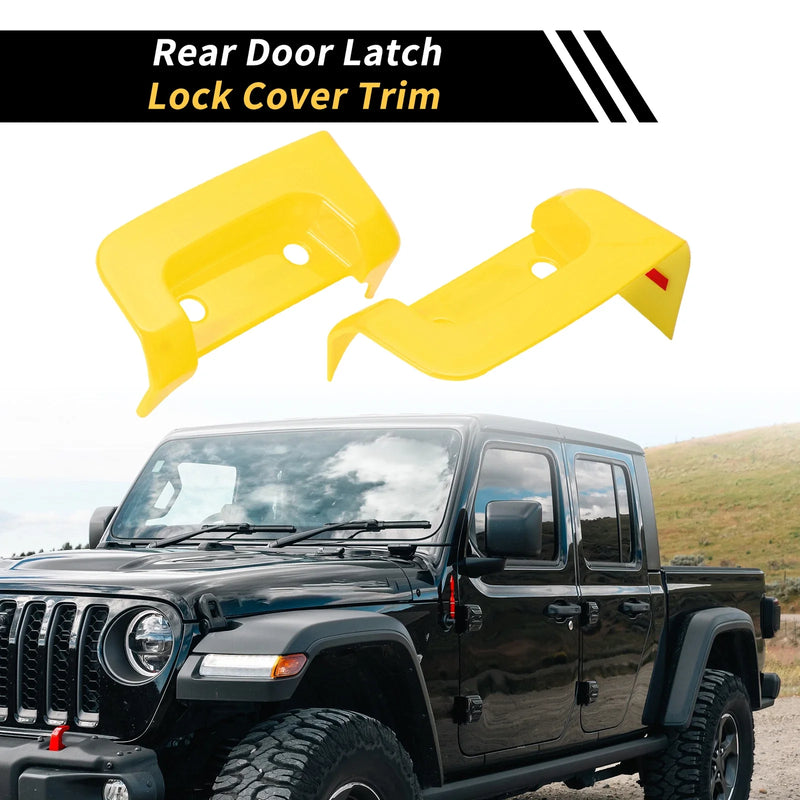Jeep Wrangler JL JLU (2018-2024) Yellow Rear Door Latch Lock Cover Trim