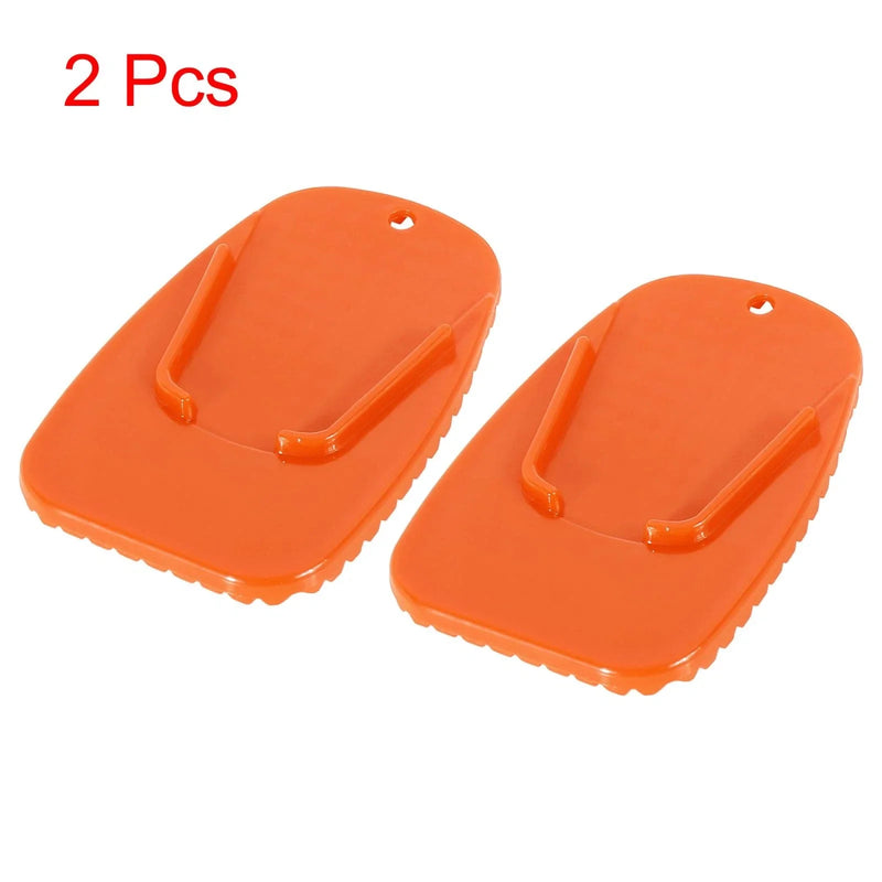 Motorcycle 2 x Kickstand Support Plate Pad Side Stand Extension Pad Orange