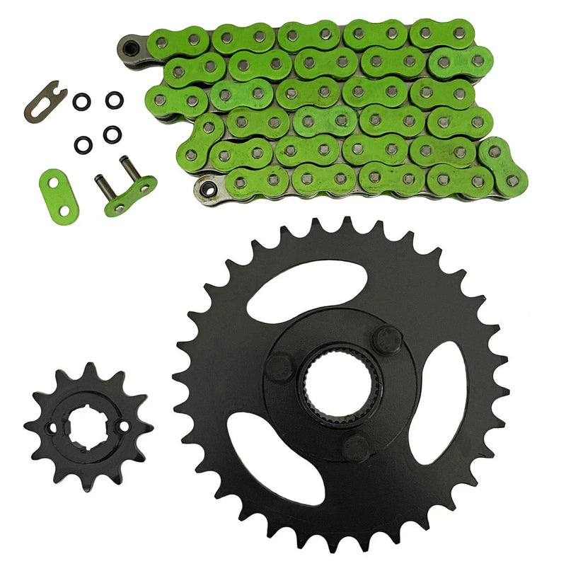 Polaris RZR 170 2 x Green O-Ring Chain & 12/32 Sprockets (2009–2016)