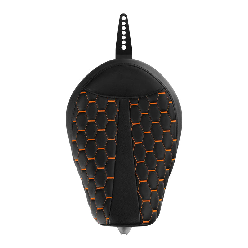 Harley Sportster XL883 1200 (2010-2022) Black / Orange Front Driver Rider Seat