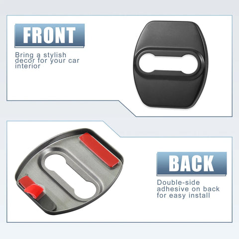 Hyundai Kia 4 x Car Door Lock Latch Covers Stainless Steel
