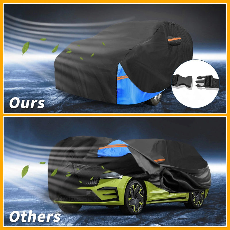 Tesla Model 3 (2017-2024) Black Blue 210D-PU Waterproof Car Cover
