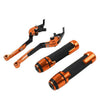 Suzuki GSXR750 Orange Extendable Brake Clutch Levers Grips Set