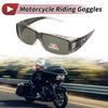 1x Motorcycle Riding Goggles Dark Green Lens Clear Gray Frame