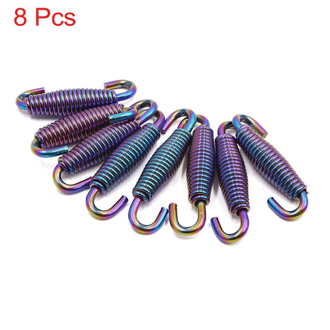 Motorcycle 8 x Stainless Steel Colorful Swivel Exhaust Pipe Springs