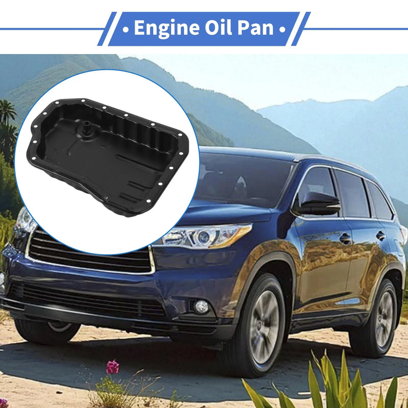 Toyota Highlander 2015-2021 Engine Oil Pan (1 Pc, Steel, Black)