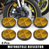Motorcycle 6 x Orange Universal Screw Mount Round Warning Reflector