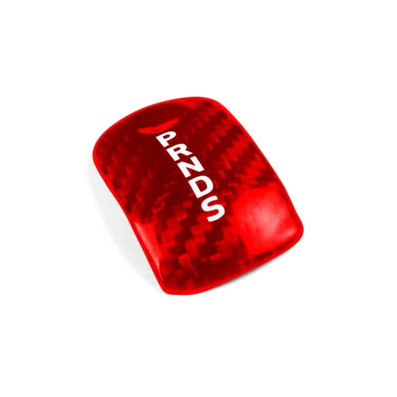 Red Carbon Fiber Gear Shift Level Knob Head Cover Trim Fits Mustang 2015-2018