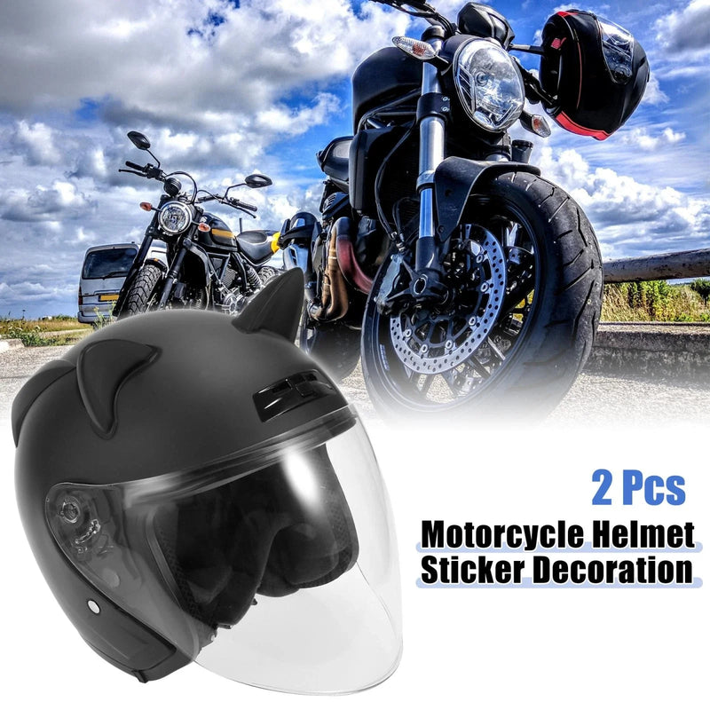 Motorcycle Black Cat Ears 2 x Style Helmet Decoration Accessories