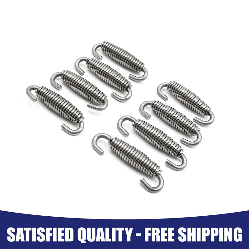 Make Model 8 x 60mm Stainless Steel Motorcycle Exhaust Pipe Springs Hooks Universal