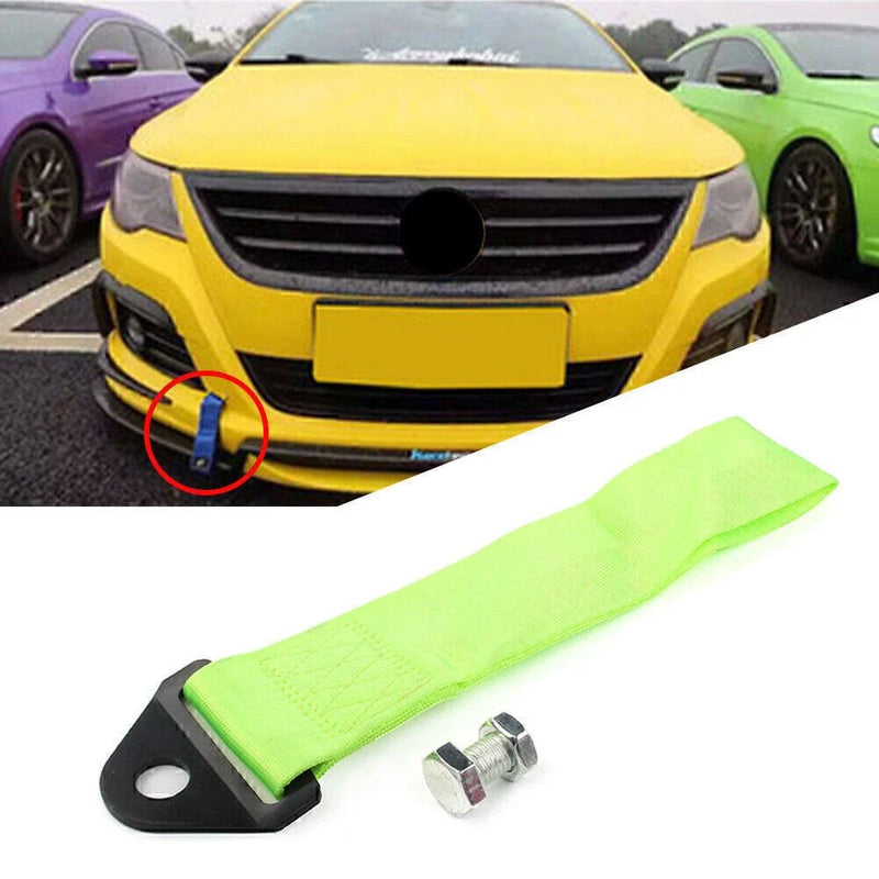 Front / Rear Bumper - Green Racing Car Tow Strap (Fits Most Models)