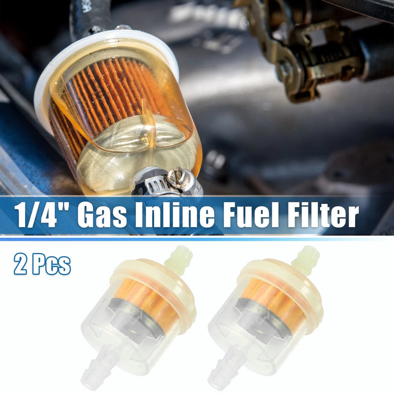 Motorcycle ATV Gas Inline Fuel Filter / 2pcs 1/4 Inch /