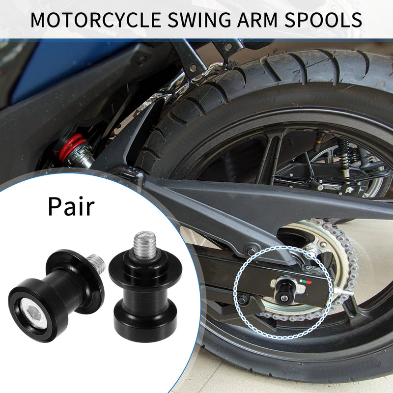 Motorcycle Sliders Stand Black Pair Swingarm Spools 8mm CNC