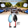 Motorcycle M8/M10 Rear View Mirrors Black Red Aluminum Alloy Handlebar
