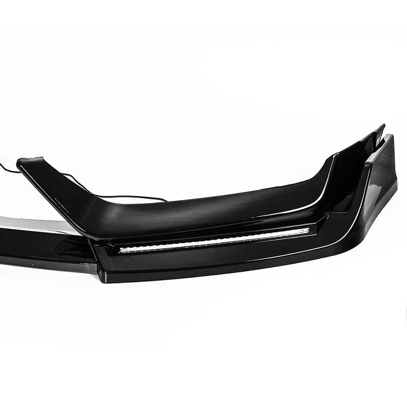 Honda Civic Si & Hatchback Gloss Black LED Front Bumper Lip (2017-2021)