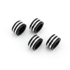 Triumph Bonneville 4 x Black White Engine Head Bolt Cover Nuts