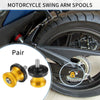 Pair Motorbike Swingarm Spools 6mm CNC Swing Arm Spools Slider Stand Gold Tone