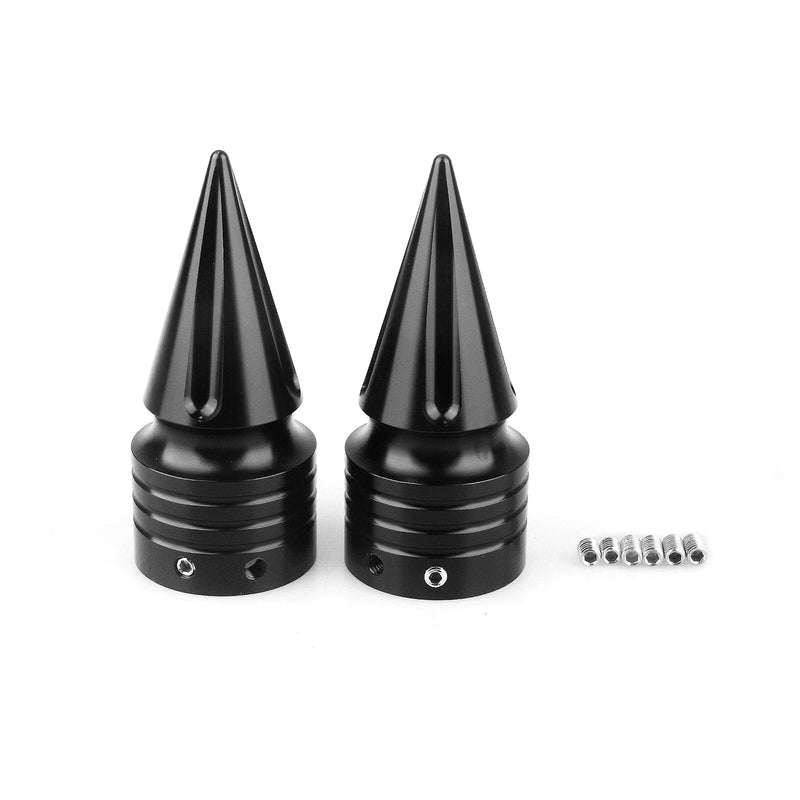 Harley Dyna / Sportster 2 x Black 29mm Front Axle Nut Covers (2004-2023)