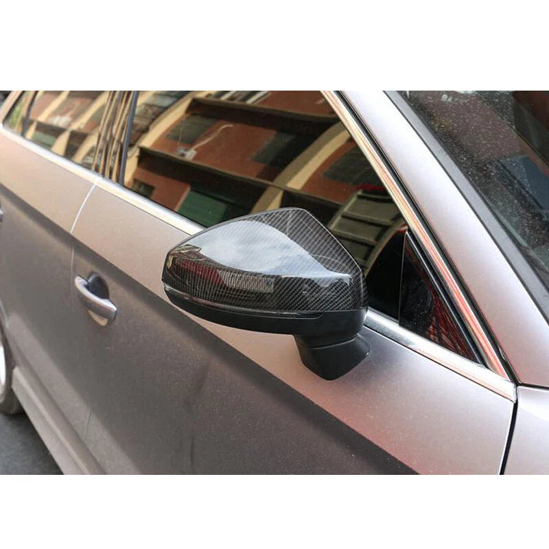 Audi A3 S3 RS3 with Lane Assist Real Carbon Wing Side Mirror Cover Caps fit