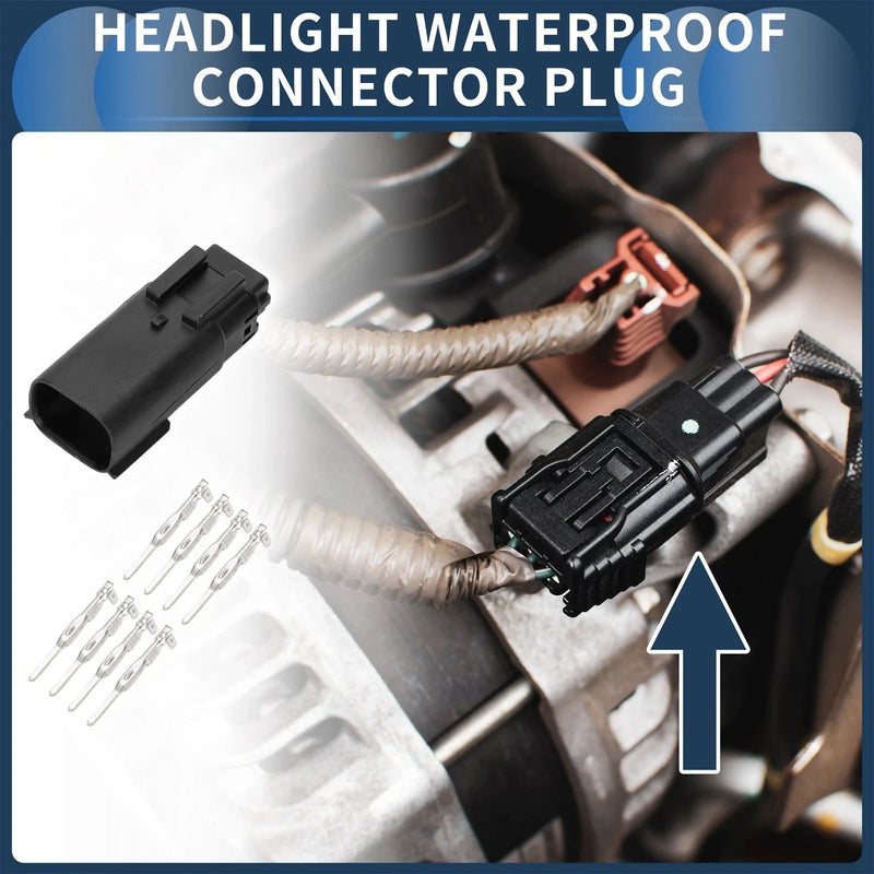 Ford Buick Black 8 Pin Headlight Waterproof Connector Plug 1 x