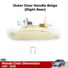 Outer Door Handle Beige RH Rear Fits Honda Civic Dimension EP ES EM 2001-05 D11