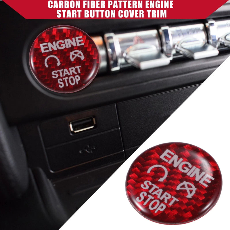 Ford Carbon Fiber Engine Start Stop Button Cover Trim