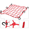 Bike 1 Pcs 40x40cm 49 Holes Motorcycle Luggage Net Bag with 6 Hooks Red