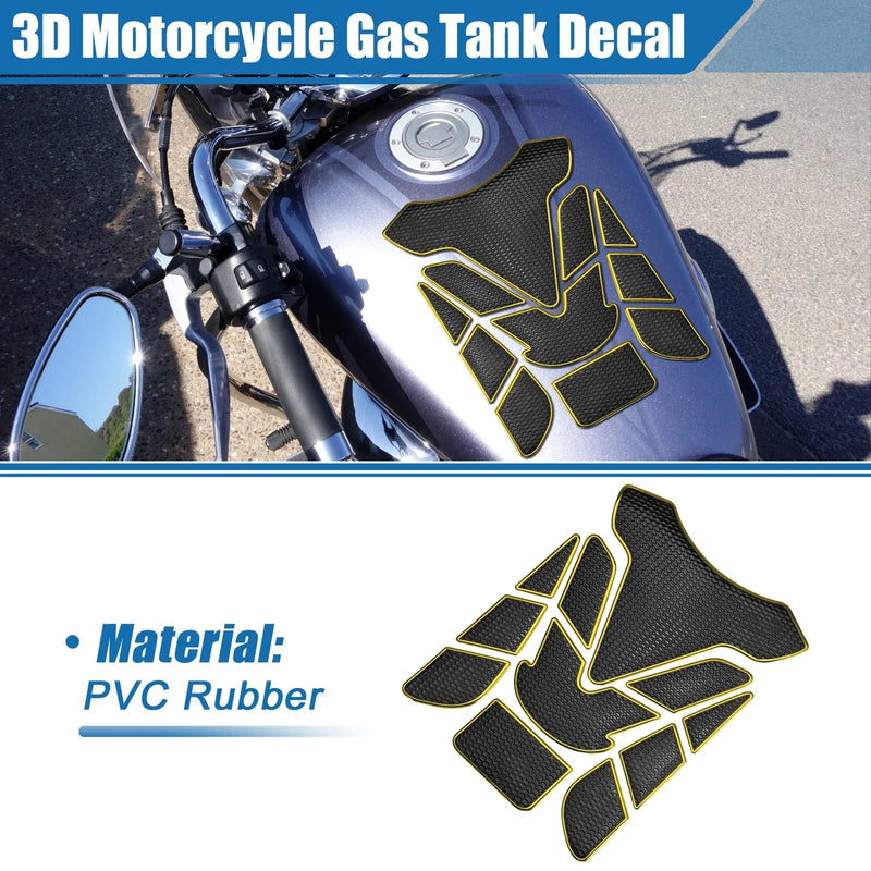 Universal Motorcycle 1 x Gas Tank Decal Sticker 7.68''x5.63'' Black Yellow