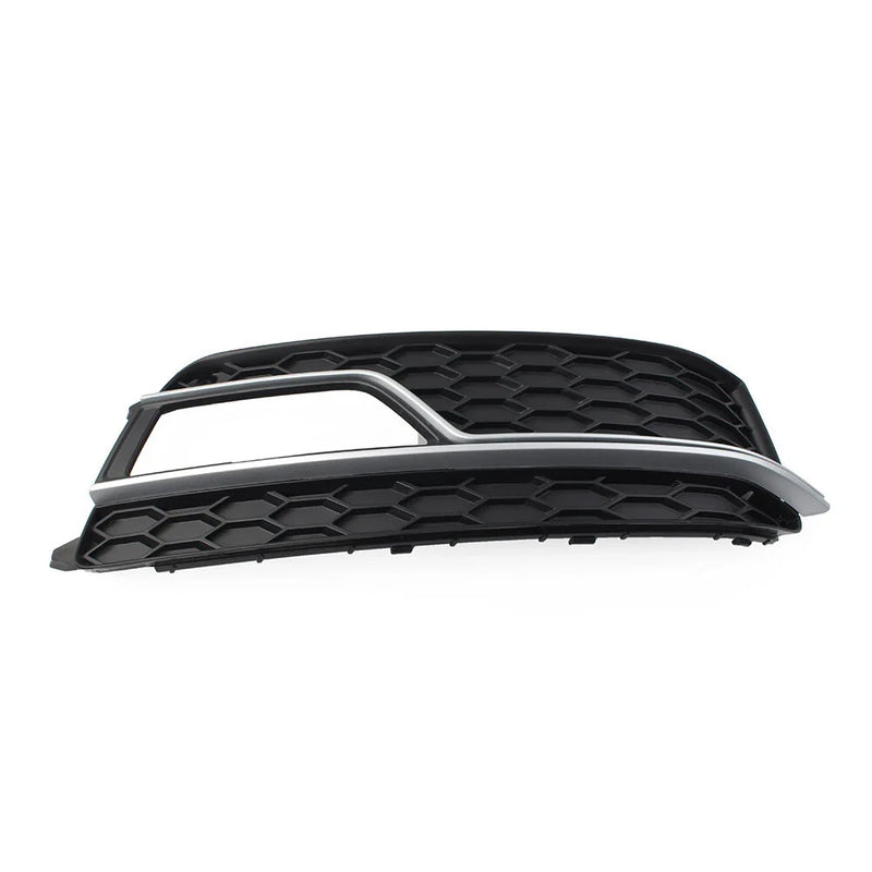 Audi A5 S5 Front Bumper Fog Light Grille Cover w/Silver Trim (13-17)