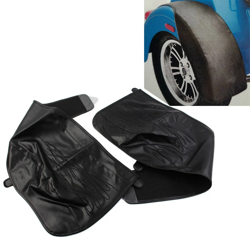 Harley Tri Glide Black PU Leather Flame Rear Trike Fender Bra (2014-2023)